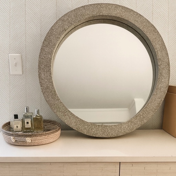 CB2 Other - CB2 Gray Terrazzo Round Mirror